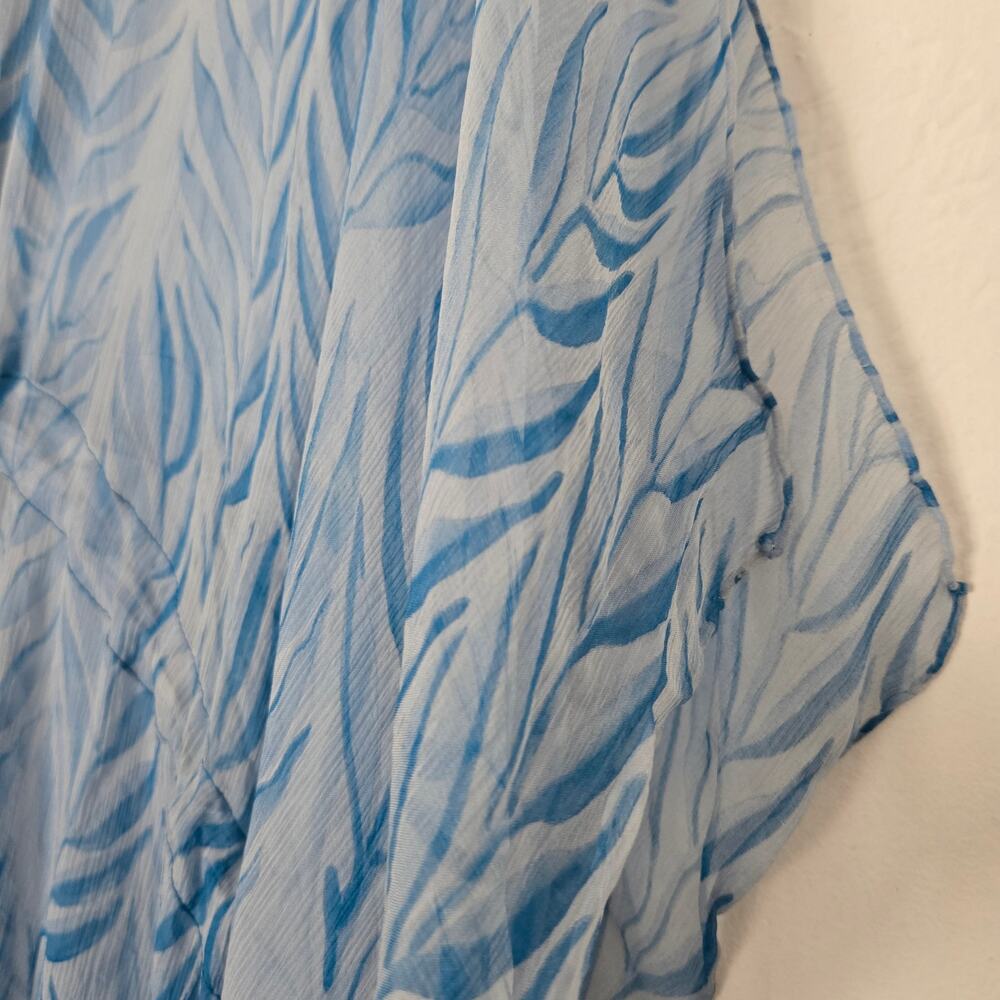 Lotty B. Mustique 100% Silk Swim Cover-Up Kaftan Blue Abstract Print - Picture 5 of 8